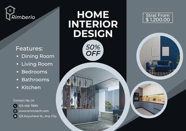 a flyer for a home interior design