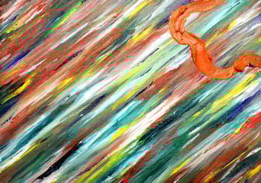 a painting of colors in motion by Tyler Witt