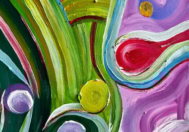 a painting of a colorful abstract painting by Tyler Witt