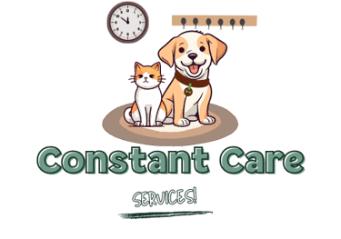 Julia's Pet Pals Constant Care featuring a dog and cat mascot on a rug in Boston MA