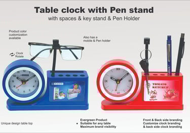 Table clock with Pen stand