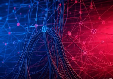 a network of connected - by - a - thread of wires and wires connected to