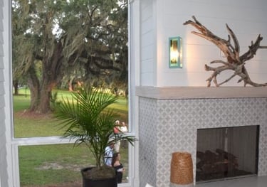 a low profile screen system on back porch. 