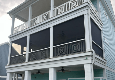 2nd story screen porch with super screen.