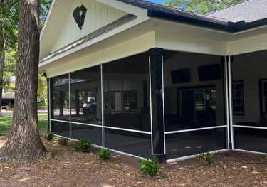 nice white aluminum screen system.