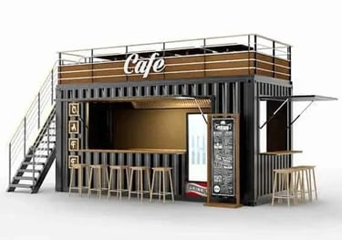 KONTEYNER KAFE ÇÖZÜMLERİ  Şık, taşınabilir ve hızlı kurulan bir kafe hayal edin! Container Ata’nın k