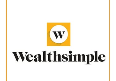 a white and yellow logo with the words wealth simple