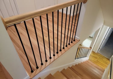 stairs and handrail sand and refinish remodel flooring contractor