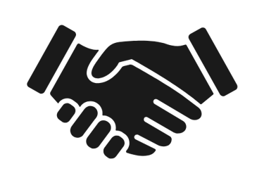 desenho de um aperto de mãos entre duas mãos