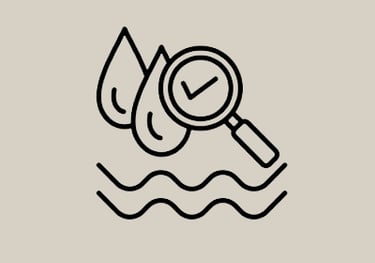 a magnifying glass over water