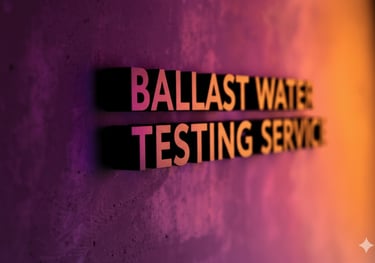 a sign that says ballast water testing service