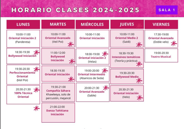 Sharqi Academy 2024 Horarios sala 1