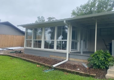Installed new gutter system on customer's home in Tyler, TX after hail storm damage to roof