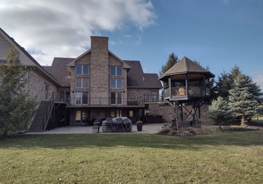 Multi elevation deck with an elevated Gazebo