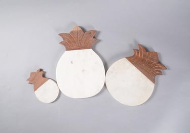 pineapple shape marble and wood chopping board