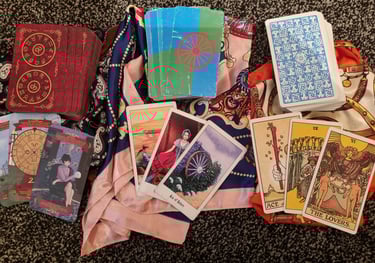 3 sets of tarot cards 