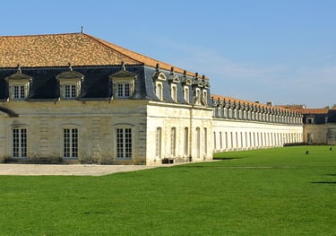 a large touristy building called Corderie Royale in Rochefort, France