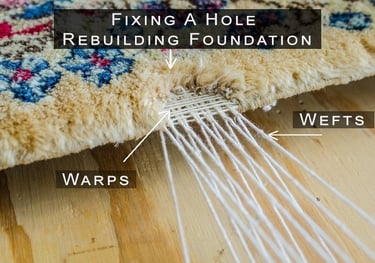 Fixing Rug Hole - Building New Foundation - Nazmiyal