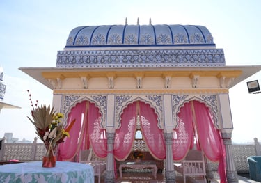 Welcome lunch decor at Taj Rambagh Palace Jaipur