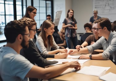 A curved facade covered in white latticework