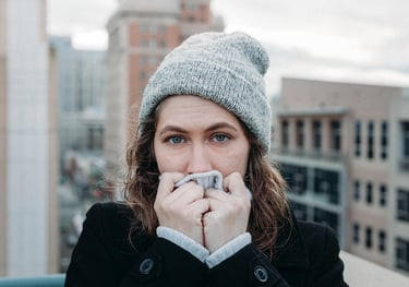 woman with a cold