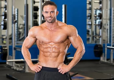 a man with a muscular body and a muscular body