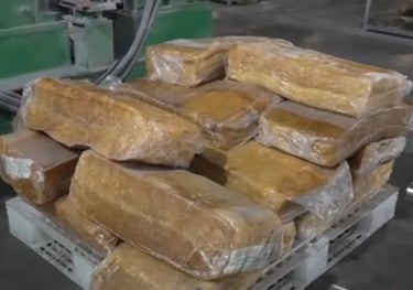 Raw materials prepared for fitness accessories manufacturing before processing