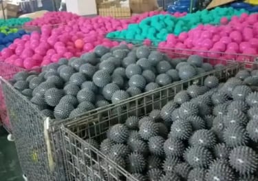 Final finishing and quality control inspection of fitness balls