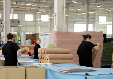 Yoga mats packed for bulk shipment and wholesale distribution