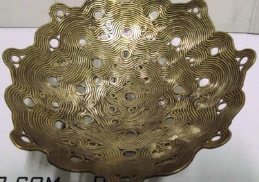 "Handcrafted brass fruit bowl with elegant finish,for global markets"