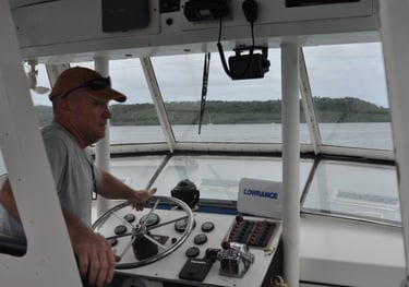 Andrew Jones on the Ashlee G at the Jetty at Neiafu, Vava'u, Kingdom of Tonga