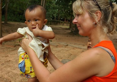 Tracey Billington at the Temples of Angkor, Siem Reap, Cambodia