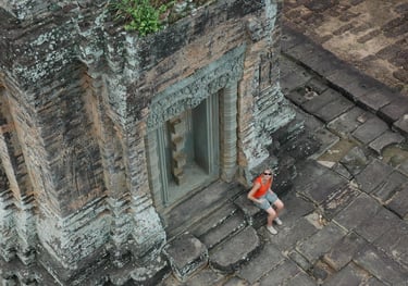 Tracey Billington at Temples of Angkor, Siem Reap, Cambodia
