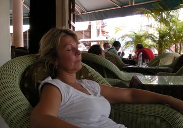 Tracey Billington in Pub Street, Siem Reap, Cambodia