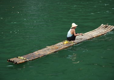 Tracey Billington on the river Li cruise, Guilin, China