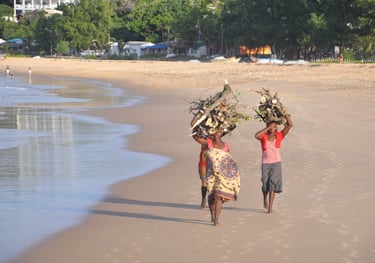 ladies and life at tofo Beach, Praia do Tofo, Mozambique