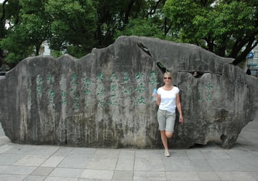 Tracey Billington by the river in Guilin, China