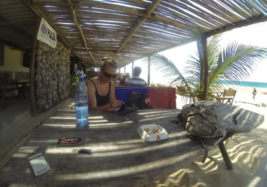 Tracey Billington at Tofo Scuba, Tofo Beach, Praia do Tofo, Mozambique