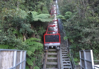 The scenic railway, The Three Sisters at Katoomba, Blue Mountains, Australia