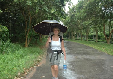Tracey Billington near the Bavet Boarder in Vietnam