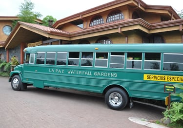 Shuttle bus at the La Paz Waterfall Garden and Nature Park, Costa Rica