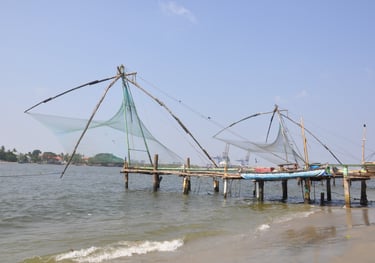 Chinese fishing nets, Kochi, Kerala, India.