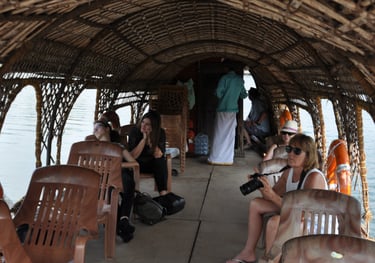 guests on a boat in Kochi, Kerala, India