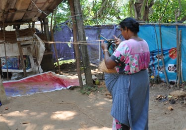 family skills in a traditional home in Kochi, Kerala, India