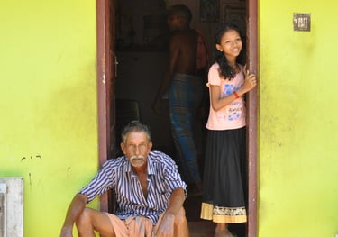 family in a traditional home in Kochi, Kerala, India