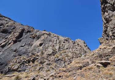 The chain ladder ascent, Sentinel Peak, Drakensberg mountains, South Africa.