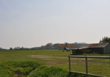 vintage Boeing Stearman biplane used for wing walking, Damyns Hall Aerodrome, London, United Kingdom