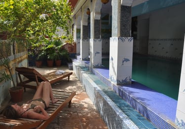 chlling at the hotel in Jodhpur, Rajasthan, India