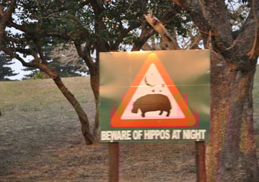 hippo sign, St Lucia, South Africa
