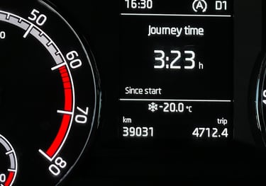 car temperature gauge , Reykjavik, Iceland
